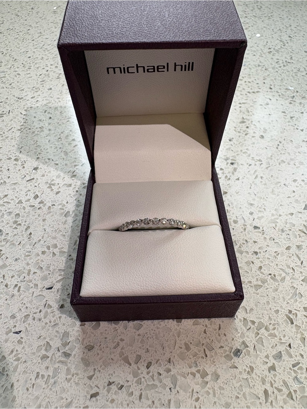 Michael Hill Silver Diamond Half-Eternity Ring in White